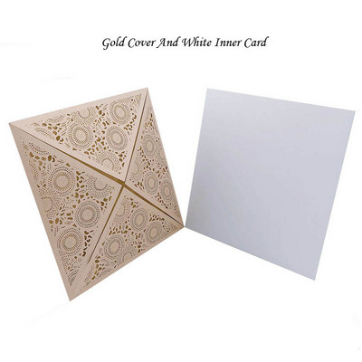 1 tk Laser Cut Luksuslik Flora Pulma Kutsekaart Paber Elegantne Pits Favor ümbrikud Prindi pulmadekoratsiooni peotarbed