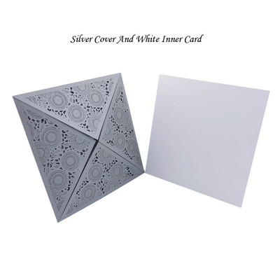 1 tk Laser Cut Luksuslik Flora Pulma Kutsekaart Paber Elegantne Pits Favor ümbrikud Prindi pulmadekoratsiooni peotarbed