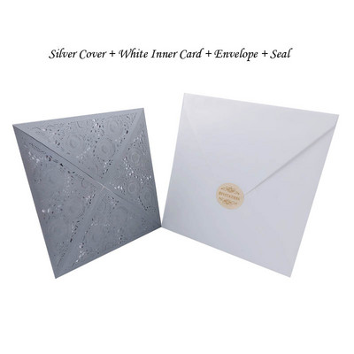 1 tk Laser Cut Luksuslik Flora Pulma Kutsekaart Paber Elegantne Pits Favor ümbrikud Prindi pulmadekoratsiooni peotarbed