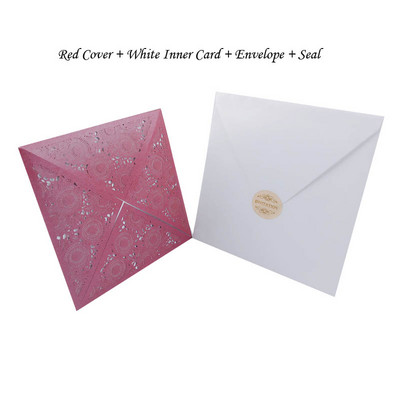 1 tk Laser Cut Luksuslik Flora Pulma Kutsekaart Paber Elegantne Pits Favor ümbrikud Prindi pulmadekoratsiooni peotarbed