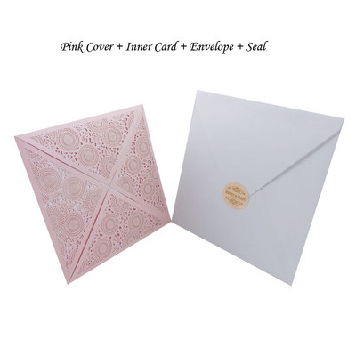 1 tk Laser Cut Luksuslik Flora Pulma Kutsekaart Paber Elegantne Pits Favor ümbrikud Prindi pulmadekoratsiooni peotarbed