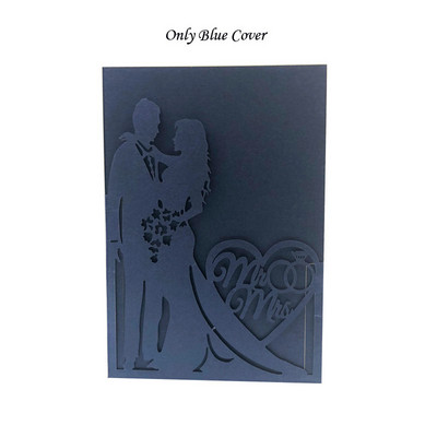 1 vnt. Elegantiškas nuotakos ir jaunikio lazeriu iškirptas vestuvių kvietimas, sveikinimo atvirukas, pritaikytas Valentino dienos vakarėlio vestuvių dekoravimui