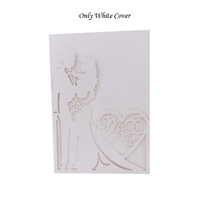 1 vnt. Elegantiškas nuotakos ir jaunikio lazeriu iškirptas vestuvių kvietimas, sveikinimo atvirukas, pritaikytas Valentino dienos vakarėlio vestuvių dekoravimui