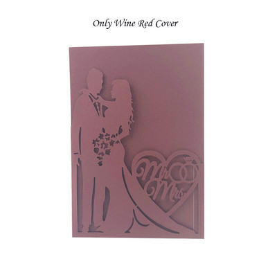 1 vnt. Elegantiškas nuotakos ir jaunikio lazeriu iškirptas vestuvių kvietimas, sveikinimo atvirukas, pritaikytas Valentino dienos vakarėlio vestuvių dekoravimui