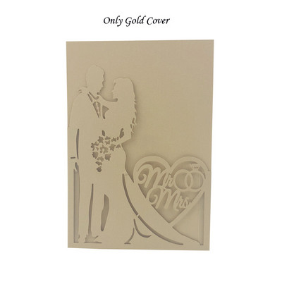 1 vnt. Elegantiškas nuotakos ir jaunikio lazeriu iškirptas vestuvių kvietimas, sveikinimo atvirukas, pritaikytas Valentino dienos vakarėlio vestuvių dekoravimui