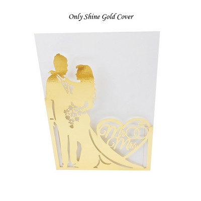 1 vnt. Elegantiškas nuotakos ir jaunikio lazeriu iškirptas vestuvių kvietimas, sveikinimo atvirukas, pritaikytas Valentino dienos vakarėlio vestuvių dekoravimui