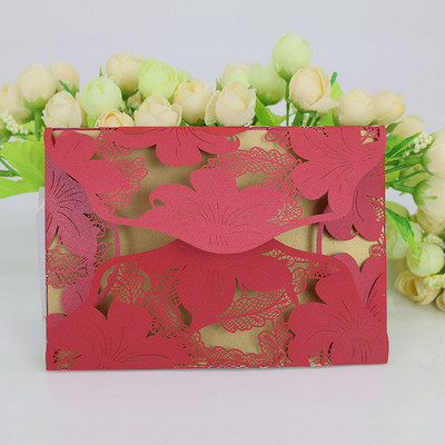 24 tükki Euroopa ažuurne loominguline pulmakutse Lily pulmakutsekaart Tipptasemel kutsega külaliste banketikaart