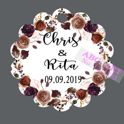 120 tk kohandamissilt , aukude siltidega kingitus / sünnipäev / ristimine / pulmasild, isikupärastatud