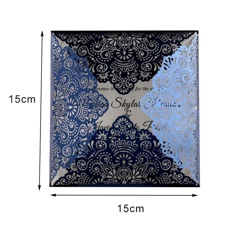 5 tk/partii Kuld/valged pulmakutsed Pulmakutsekaardi disain Laserlõigatud kutsekaart Pulmapeotarbed