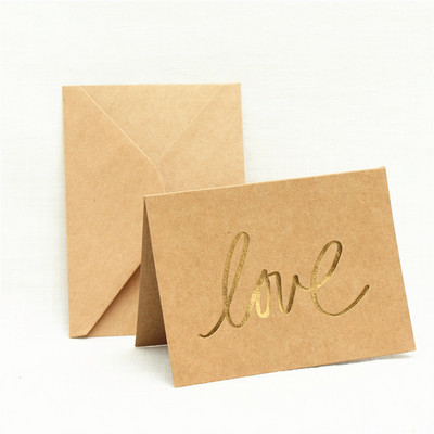 10 komada kraft papira Love&Thanks Pozivnica za vjenčanje Pozivnica za zabavu Čestitka za sretan rođendan Dekoracija za vjenčanje