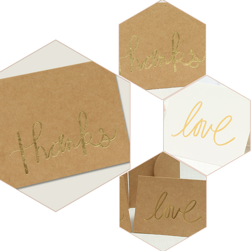 10 komada kraft papira Love&Thanks Pozivnica za vjenčanje Pozivnica za zabavu Čestitka za sretan rođendan Dekoracija za vjenčanje