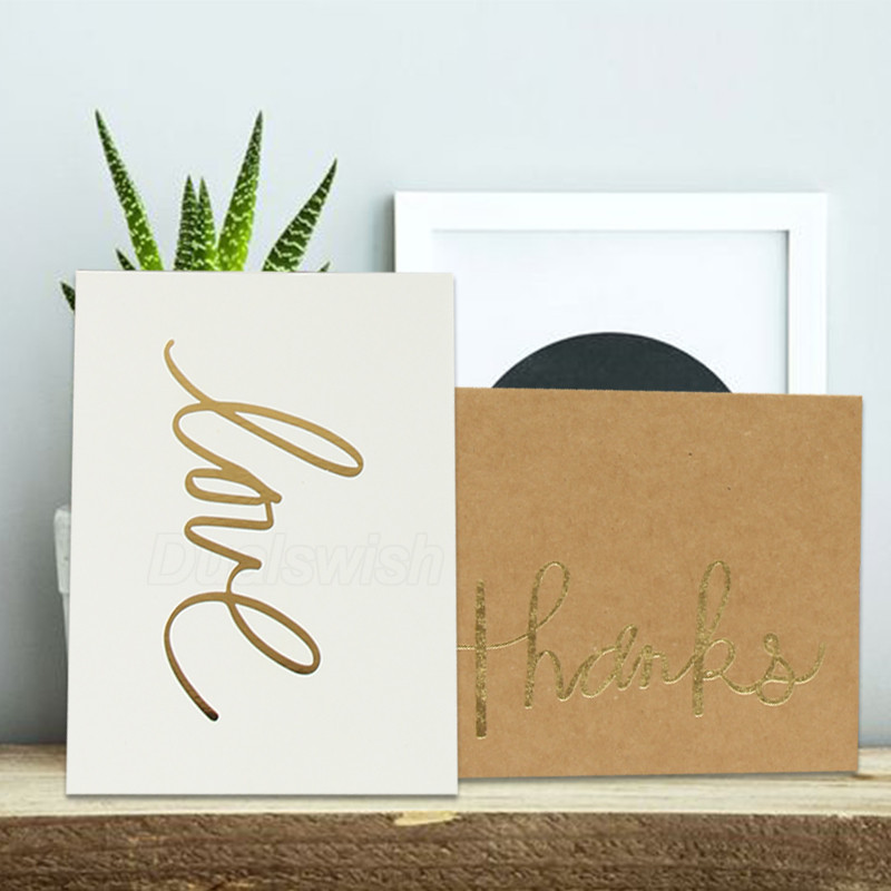 10 komada kraft papira Love&Thanks Pozivnica za vjenčanje Pozivnica za zabavu Čestitka za sretan rođendan Dekoracija za vjenčanje