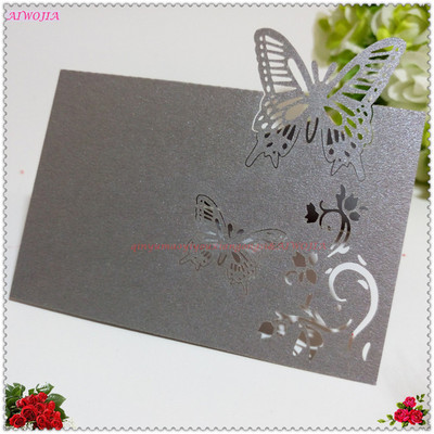 10/50/100tk 9*12cm Laua nimi Kohakaardid Pulmapidu Favor Decor Butterfly Laser Cut Design valge roosa 7Z SH075