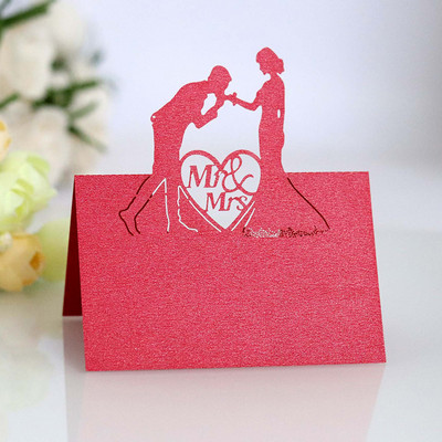 50 tk Teemant MS MRS nimi Kohakaardid Pulmakaunistus Kohandatud laua nimi Sõnum Õnnitluskaart Baby Shower Peotarbed