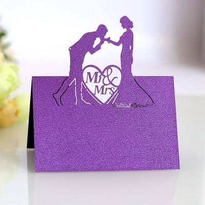 50 tk Teemant MS MRS nimi Kohakaardid Pulmakaunistus Kohandatud laua nimi Sõnum Õnnitluskaart Baby Shower Peotarbed