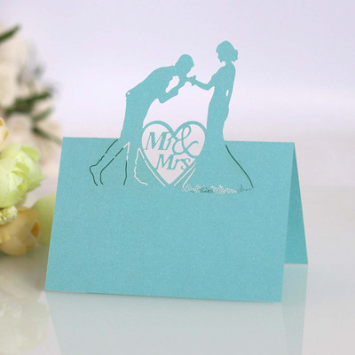 50 tk Teemant MS MRS nimi Kohakaardid Pulmakaunistus Kohandatud laua nimi Sõnum Õnnitluskaart Baby Shower Peotarbed