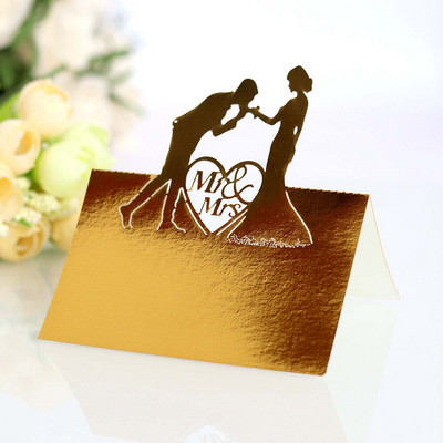 50 tk Teemant MS MRS nimi Kohakaardid Pulmakaunistus Kohandatud laua nimi Sõnum Õnnitluskaart Baby Shower Peotarbed