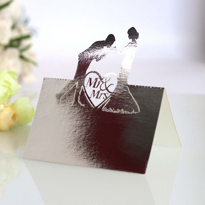 50 tk Teemant MS MRS nimi Kohakaardid Pulmakaunistus Kohandatud laua nimi Sõnum Õnnitluskaart Baby Shower Peotarbed