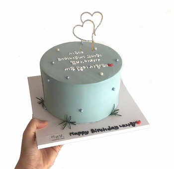 Ρομαντικό Love Heart Cake Topped Crystal Rhinestone Silver Cake Topped για τούρτα γενεθλίων γάμου Προμήθειες διακόσμησης