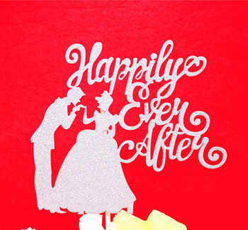 1 τμχ Happy Ever After Wedding Cake Flag Topper Πολλαπλών Χρωμάτων Bride Cake Flags for Wedding Anniversary Party Cake Baking Decor