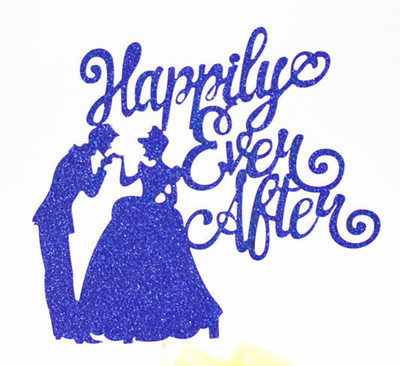1 τμχ Happy Ever After Wedding Cake Flag Topper Πολλαπλών Χρωμάτων Bride Cake Flags for Wedding Anniversary Party Cake Baking Decor