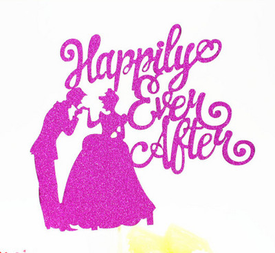 1 τμχ Happy Ever After Wedding Cake Flag Topper Πολλαπλών Χρωμάτων Bride Cake Flags for Wedding Anniversary Party Cake Baking Decor