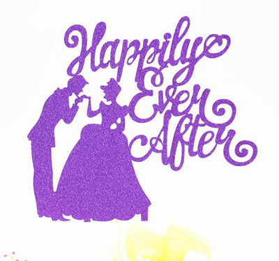 1 τμχ Happy Ever After Wedding Cake Flag Topper Πολλαπλών Χρωμάτων Bride Cake Flags for Wedding Anniversary Party Cake Baking Decor