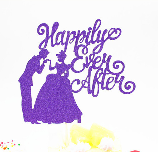 1 vnt Happy Ever After Vestuvių torto vėliavėlė kelių spalvų nuotakos torto vėliavėlės, skirtos vestuvių metinių vakarėliui tortų kepimui