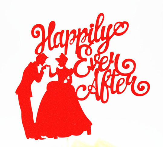 1 vnt Happy Ever After Vestuvių torto vėliavėlė kelių spalvų nuotakos torto vėliavėlės, skirtos vestuvių metinių vakarėliui tortų kepimui