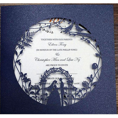 25 tk. Meresinised Pruudi ja peigmehe pulmakutsed pärlipaberiga Laserlõigatud kutsetega Õnnitluskaardid Baby Shower Peovarustus