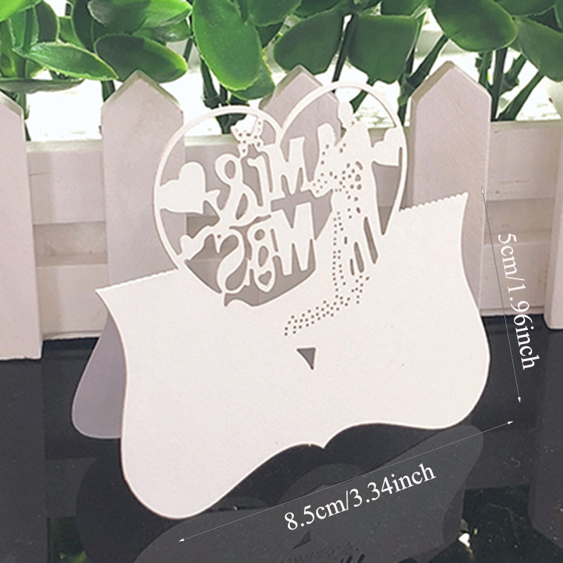 50 tk Nimi Kohakaart Härra ja proua peokaardid Kohandatud lauamärk Sünnipäev Pulm Sündmus Peobaari kaunistused Peokink