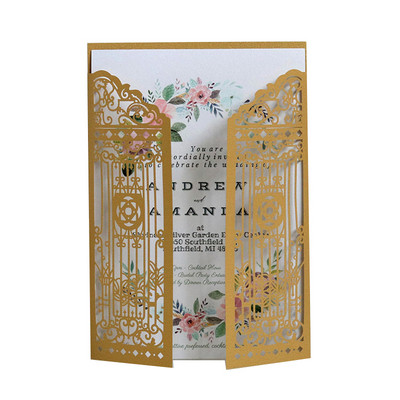 25 tk Laserlõigatud uksekujuline pulmakutsete kaart ümbrikuga Õnnitluskaardid Pulmade mariaž sünnipäevapeo teenete kaunistus