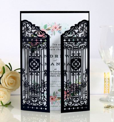 25 tk Laserlõigatud uksekujuline pulmakutsete kaart ümbrikuga Õnnitluskaardid Pulmade mariaž sünnipäevapeo teenete kaunistus