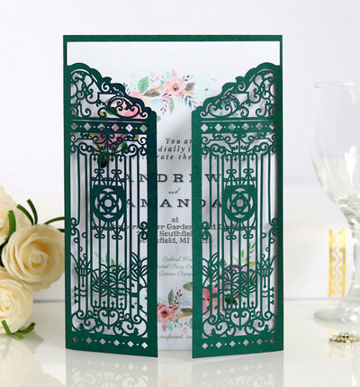 25 tk Laserlõigatud uksekujuline pulmakutsete kaart ümbrikuga Õnnitluskaardid Pulmade mariaž sünnipäevapeo teenete kaunistus