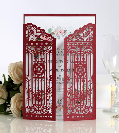 25 tk Laserlõigatud uksekujuline pulmakutsete kaart ümbrikuga Õnnitluskaardid Pulmade mariaž sünnipäevapeo teenete kaunistus