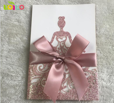 10 tk pulmakutsekaart kohandatud lindiga, ilma sisestuseta, ilma ümbrikuta