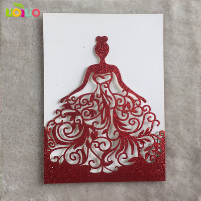 10 tk pulmakutsekaart kohandatud lindiga, ilma sisestuseta, ilma ümbrikuta