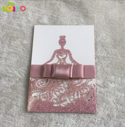 10 tk pulmakutsekaart kohandatud lindiga, ilma sisestuseta, ilma ümbrikuta