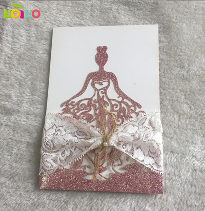 10 tk pulmakutsekaart kohandatud lindiga, ilma sisestuseta, ilma ümbrikuta