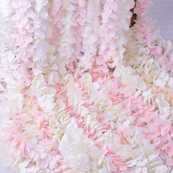100CM изкуствен черешов цвят лоза копринени цветя Сакура за парти Сватбен таван декор фалшива гирлянда арка бръшлян направи си сам парти декор