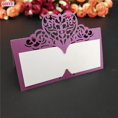 10tk Laserlõigatud südamekujuline valge pulmalaud Nimekaart Kohakaart Pulmapeo kaunistus Teenus 5zSH871-10