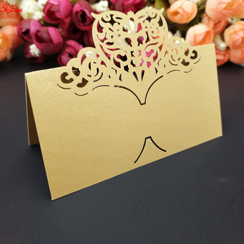 10tk Laserlõigatud südamekujuline valge pulmalaud Nimekaart Kohakaart Pulmapeo kaunistus Teenus 5zSH871-10