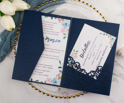 10 tk Elegantne Burgundia kolmeosaline taskuvoldik, laserlõigatud pulmakutsed Kohandatav kolmeosaline taskukaardivärav peo jaoks