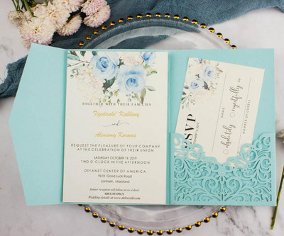 10 tk Elegantne Burgundia kolmeosaline taskuvoldik, laserlõigatud pulmakutsed Kohandatav kolmeosaline taskukaardivärav peo jaoks