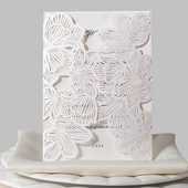 1tk roosa Valge Punane Luksuslik Flora Laser Cut Pulma Kutsed Kaart Elegantne Pulma Ümbrikud Ürituse Peo Pulmadekoratsioon 6Z