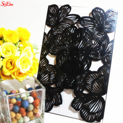 1tk roosa Valge Punane Luksuslik Flora Laser Cut Pulma Kutsed Kaart Elegantne Pulma Ümbrikud Ürituse Peo Pulmadekoratsioon 6Z