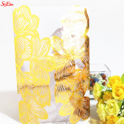 1tk roosa Valge Punane Luksuslik Flora Laser Cut Pulma Kutsed Kaart Elegantne Pulma Ümbrikud Ürituse Peo Pulmadekoratsioon 6Z