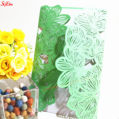 1tk roosa Valge Punane Luksuslik Flora Laser Cut Pulma Kutsed Kaart Elegantne Pulma Ümbrikud Ürituse Peo Pulmadekoratsioon 6Z