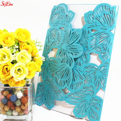 1tk roosa Valge Punane Luksuslik Flora Laser Cut Pulma Kutsed Kaart Elegantne Pulma Ümbrikud Ürituse Peo Pulmadekoratsioon 6Z