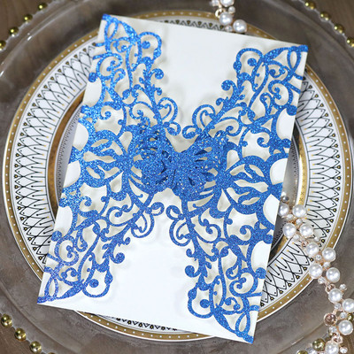 10 kom/lot Prilagođena svjetlucava čestitka u boji Pozivnica za vjenčanje Prazna unutarnja stranica Čestitke za vjenčanje Čestitka s leptirom